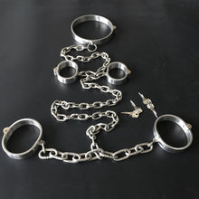 Load image into Gallery viewer, Stainless Steel Lockable Bondage Neck Collar Handcuffs Ankle Cuff Restraints
