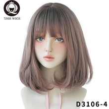 Load image into Gallery viewer, 7JHH WIGS Natural Comfortable Synthetic Wig for Women Black Shoulder Straight Hair 14 Inch Fashion Hairstyle Wig
