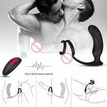 Load image into Gallery viewer, Anal With Cock Ring And Ball Loop Remote Control 10 Vibration Modes Prostate Stimulator
