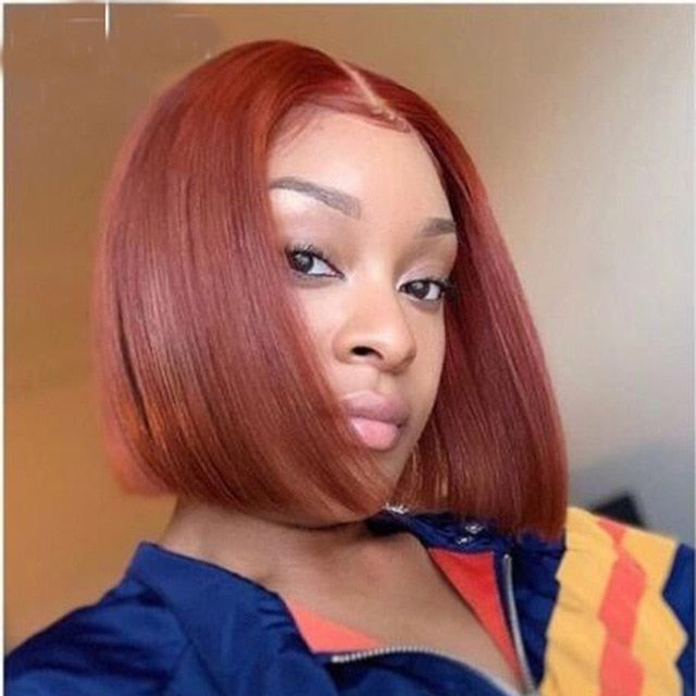 150% Brazilian Human Hair Blue Orange Red Lace Frontal For Black Women