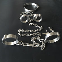 Load image into Gallery viewer, Stainless Steel Lockable Bondage Neck Collar Handcuffs Ankle Cuff Restraints
