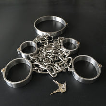 Load image into Gallery viewer, Stainless Steel Lockable Bondage Neck Collar Handcuffs Ankle Cuff Restraints
