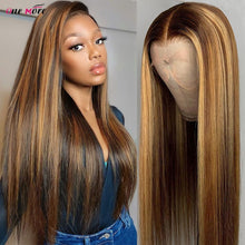 Load image into Gallery viewer, 4 27 Highlight Wig 28 30 inch Ombre Bone Straight Lace Front
