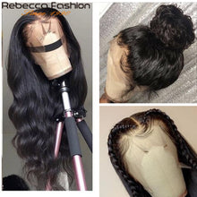 Load image into Gallery viewer, Body Wave Lace Front Human Hair  with Baby Hair 180% Density Brazilian Remy
