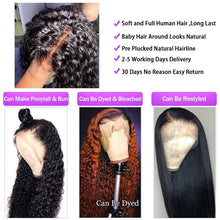Load image into Gallery viewer, 13x4 Lace Front  Brazilian Remy Human Hair  Natural Hairline Curly Water Wave
