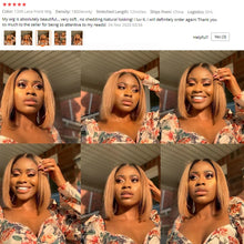 Load image into Gallery viewer, 1B/27 Short Bob Straight 4X4 Lace Front Human Hair  180% Ombre Blonde  Brazilian  Remy Hair
