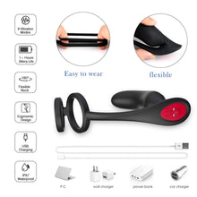 Load image into Gallery viewer, Prostate Massager  Penis Ring 9-Vibration Mode Wireless Remote Control
