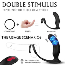 Load image into Gallery viewer, Prostate Massager  Penis Ring 9-Vibration Mode Wireless Remote Control
