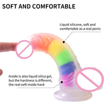 Load image into Gallery viewer, 7.6 Inch Silicone Rainbow Crystal Realistic Dildos
