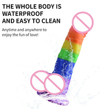 Load image into Gallery viewer, 7.6 Inch Silicone Rainbow Crystal Realistic Dildos
