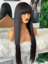 Load image into Gallery viewer, Brazilian Human Hair Straight Black 30 Inch Long Fringe
