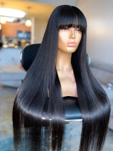 Load image into Gallery viewer, Brazilian Human Hair Straight Black 30 Inch Long Fringe
