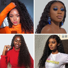 Load image into Gallery viewer, 30&quot; 13x4 Lace Front  Brazilian Deep Wave Curly Wig Pre Plucked Glueless Remy 4x4 Lace Closure Frontal Wig 150%
