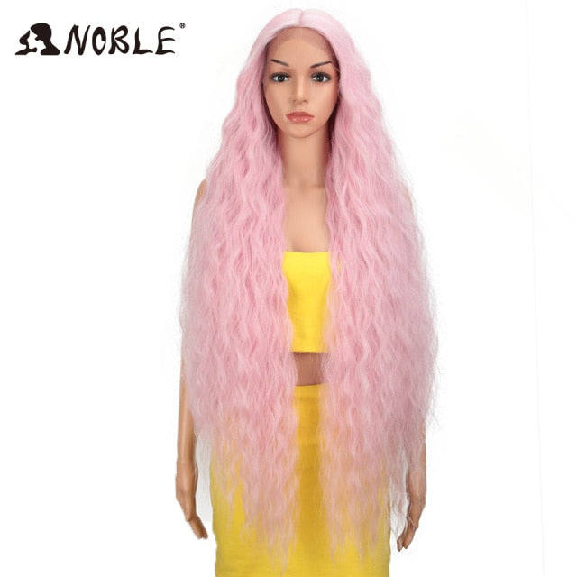 Noble Cosplay Synthetic Lace Wig Long Curly Wig Cosplay 613 WIG 42 Inch Ombre Blonde color Wig  Synthetic Lace Wigs For Women