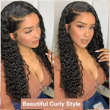 Load image into Gallery viewer, 30 Inch Deep Wave Frontal 13x4 Curly Human Hair  Lace Front Closure Bob
