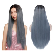Load image into Gallery viewer, Blonde Bangs Synthetic Long Straight Lolita High Temperature Fiber Hair
