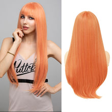 Load image into Gallery viewer, Blonde Bangs Synthetic Long Straight Lolita High Temperature Fiber Hair
