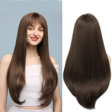 Load image into Gallery viewer, Blonde Bangs Synthetic Long Straight Lolita High Temperature Fiber Hair
