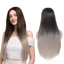 Load image into Gallery viewer, Blonde Bangs Synthetic Long Straight Lolita High Temperature Fiber Hair
