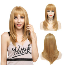 Load image into Gallery viewer, Blonde Bangs Synthetic Long Straight Lolita High Temperature Fiber Hair
