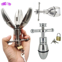 Load image into Gallery viewer, Stainless Steel Anal Dilator Ass Expanding Chastity Device For Women Men Couples
