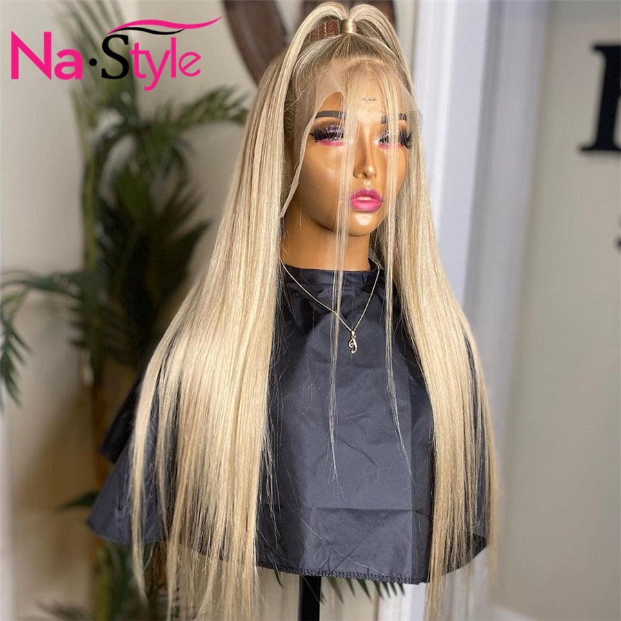 Ash Blonde Human Hair  613 Remy  Brazilian Lace Front
