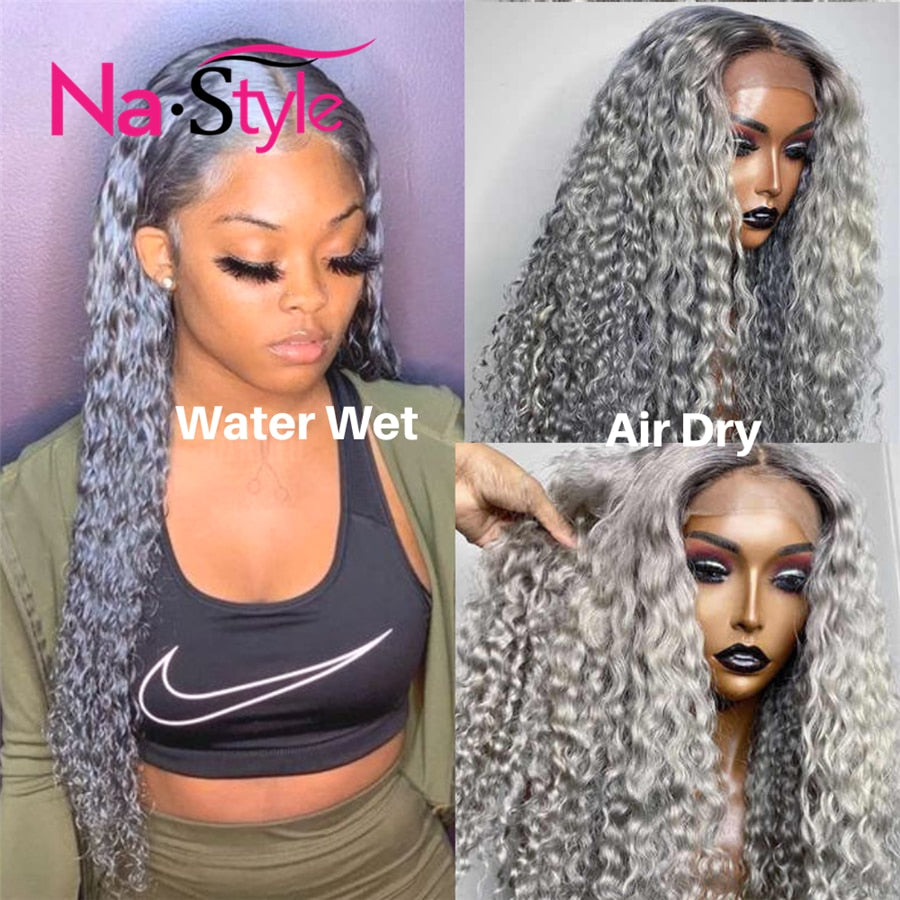 HD Lace Frontal Grey Human Hair Wig