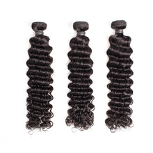 Load image into Gallery viewer, wet and wavy short long virgin natural human hair extensions 30 40 inch 3 4 bundles
