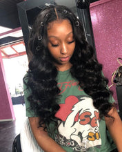 Load image into Gallery viewer, loose deep wave 3 wet and wavy bundles with closure brazilian hair weave bundles short long virgin natural human hair extensions
