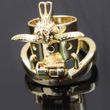 Load image into Gallery viewer, New Gold Bull Head Male Chastity Device Locked

