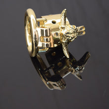 Load image into Gallery viewer, New Gold Bull Head Male Chastity Device Locked

