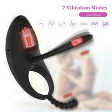 Load image into Gallery viewer, Rechargeable Silicone Cock Rings Enhancer Clit Anal Stimulation
