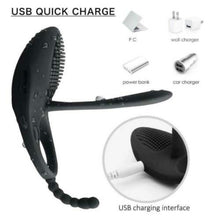 Load image into Gallery viewer, Rechargeable Silicone Cock Rings Enhancer Clit Anal Stimulation
