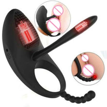 Load image into Gallery viewer, Rechargeable Silicone Cock Rings Enhancer Clit Anal Stimulation
