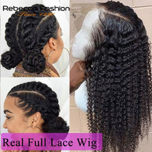 Load image into Gallery viewer, Full Lace  Curly Human Hair Remy Hair Brazilian Deep Wave Glueless 200 Density
