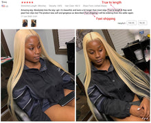 Load image into Gallery viewer, Brazilian Remy 30 inch Lace Front Transparent 613 Blonde
