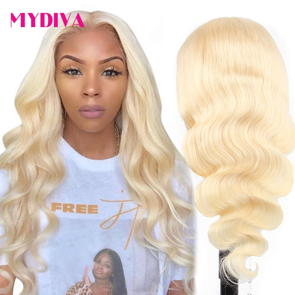 613 Blonde Human Hair 13×4 Body Wave Lace Front  30 38 Inch  Remy