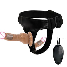 Load image into Gallery viewer, Double Penis Realistic Ultra Elastic Harness Belt Strap On
