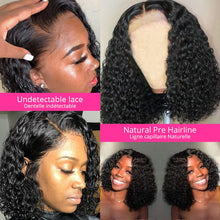 Load image into Gallery viewer, Malaysian Lace Human Hair  Short Bob Curly 4*4 Lace Closure Pre-Plucked With Baby Hair
