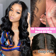 Load image into Gallery viewer, Body Wave Human Hair  30 Inch Transparent Lace Frontal  Wavy Brazilian Lace Front
