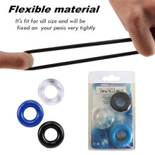 Load image into Gallery viewer, 3PCS/Pack Silicone Delay Time Penis Wear Cock Enhance Ring
