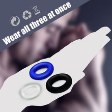 Load image into Gallery viewer, 3PCS/Pack Silicone Delay Time Penis Wear Cock Enhance Ring
