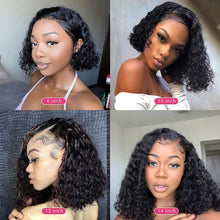 Load image into Gallery viewer, Cranberry Hair Malaysian Hair Water Wave Wig Short Human Hair Wigs Remy Malaysian Human Hair Wigs For Women Bob Lace Front Wigs
