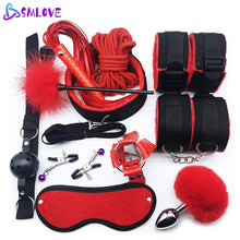 Load image into Gallery viewer, Sex Handcuffs Collar Whip Gag Nipple Clamps BDSM Bondage Rope
