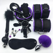 Load image into Gallery viewer, Sex Handcuffs Collar Whip Gag Nipple Clamps BDSM Bondage Rope
