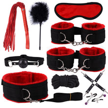 Load image into Gallery viewer, Sex Handcuffs Collar Whip Gag Nipple Clamps BDSM Bondage Rope
