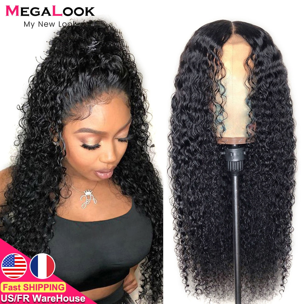 Curly Human Hair 30 Inch Lace closure  Remy 180 Peruvian