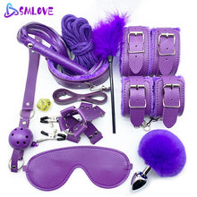 Load image into Gallery viewer, Handcuffs Nipple Clamps Bondage Whip Gag Erotic Flirting Feather Stick Sex
