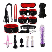 Load image into Gallery viewer, Handcuffs Nipple Clamps Bondage Whip BDSM Sexy Toys Erotic Flirting Feather Stick
