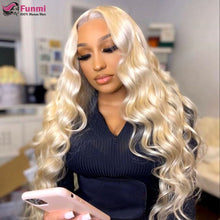 Load image into Gallery viewer, 613 Honey Blonde Lace Front Transparent Body Wave Part Lace 28 inch Human Hair

